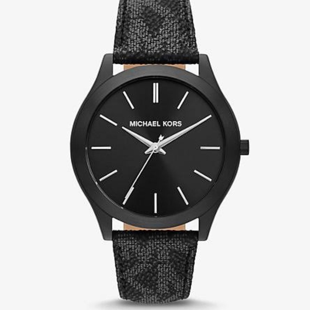 Two tone Black Michael Kors Slim Runway Watch